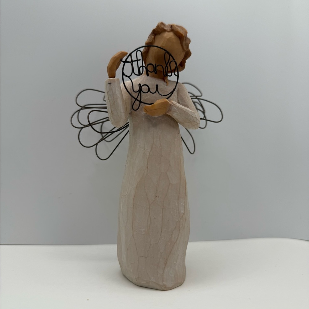 Demdaco Cream and Brown Angel Sculpture Art